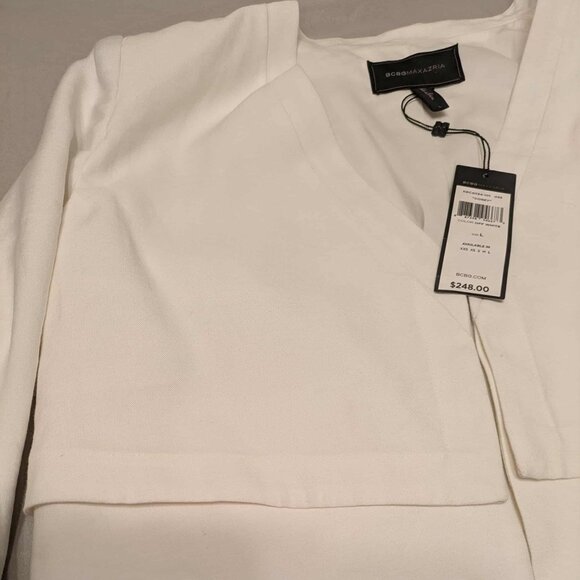 BCBGMAXZRIA "COREY" Cropped Dinner Jacket Womens L Off-White - New With Tag - Picture 6 of 8